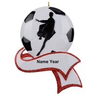 2021 resin personalized soccer ornament for christmas tree decor gifts for team player athlete sports fan soccer amateur