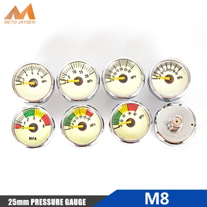 Клапан для пейнтбольного насоса PCP, 25 мм, резьба M8x1, дюймовый мини манометр для подводного плавания, 5 МПа, 10 МПа, 20 МПа, 30 мпа, 35 МПа, 40 МПа