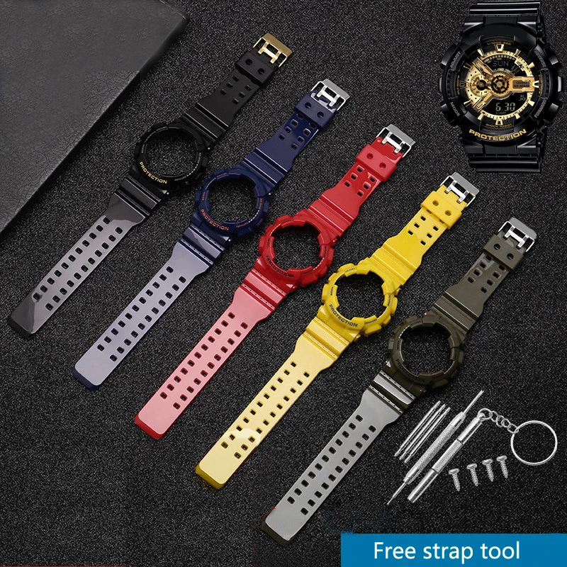 

Watch Accessories Rubber Resin Watch Strap Case for Casio GA-110 100 120 GD-100 120 Men Women's Watch Strap