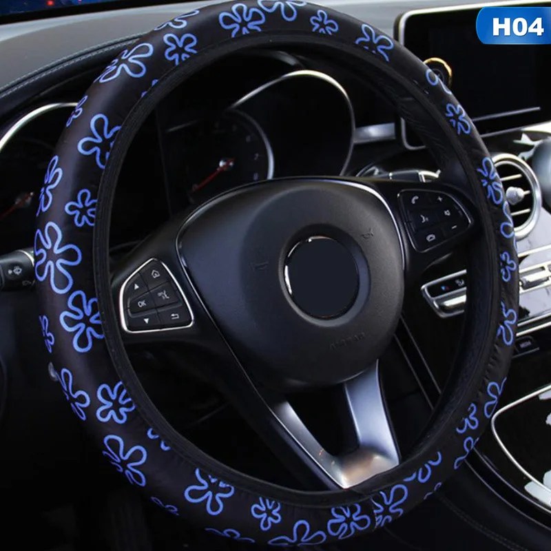 4 Автомобильные чехлы на руль, покрытие на руль автомобиля, блестящая Снежинка, автомобильные аксессуары, универсальный диаметр 38 см - Название цвета: 4