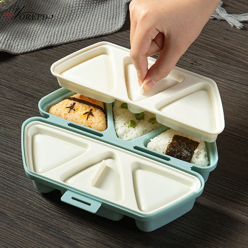 OYOREFD Creative Triangle Rice Mold Kitchen Sushi Rice Ball Maker Alga Nori Onigiri Mold Sushi Making Kits Bento Accessories