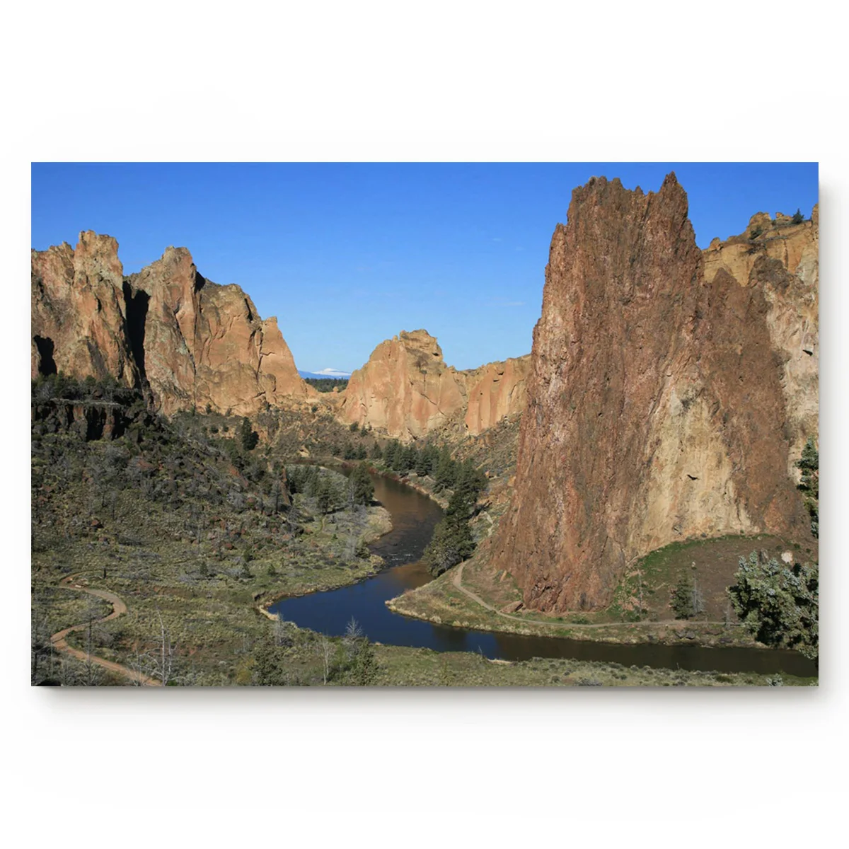 Орегон скалы коричневый лес изгиб Пейзаж реки зеленые природные синие небо