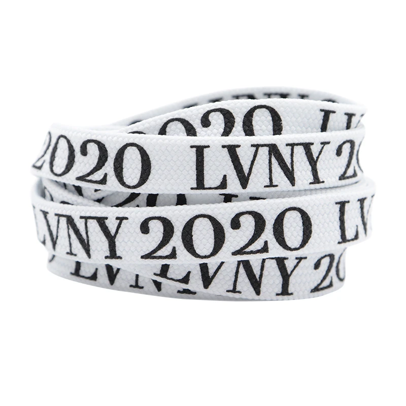 

(30 пар/лот) Weiou Мода 1,2 см толстые плоские печатные LVNY 2020 полиэстер женские мужские шнурки для обуви новые детские кроссовки холщовые шнурки