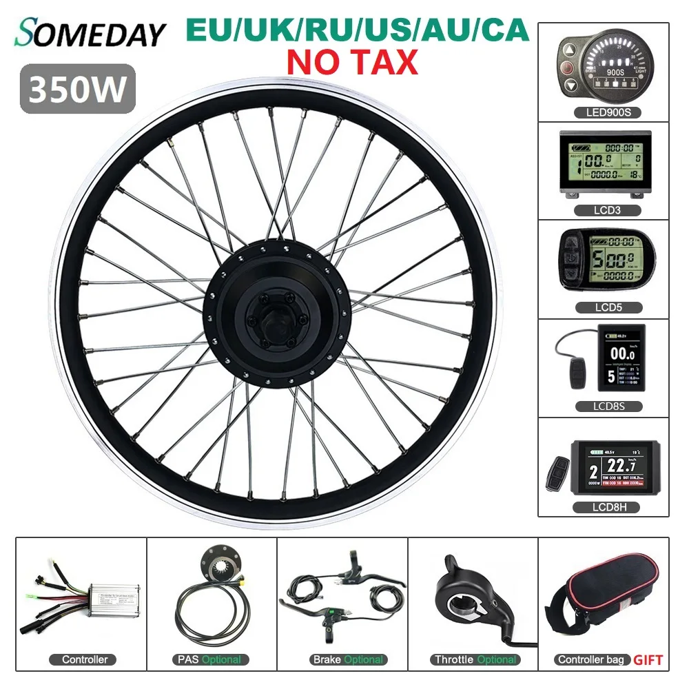 

SOMEDAY 36V 48V 350W Electric Bicycle Conversion Kit 16 20 24 26 27.5 28 Inch 700C Rear Rotate Wheel Hub Motor for Ebike Kit