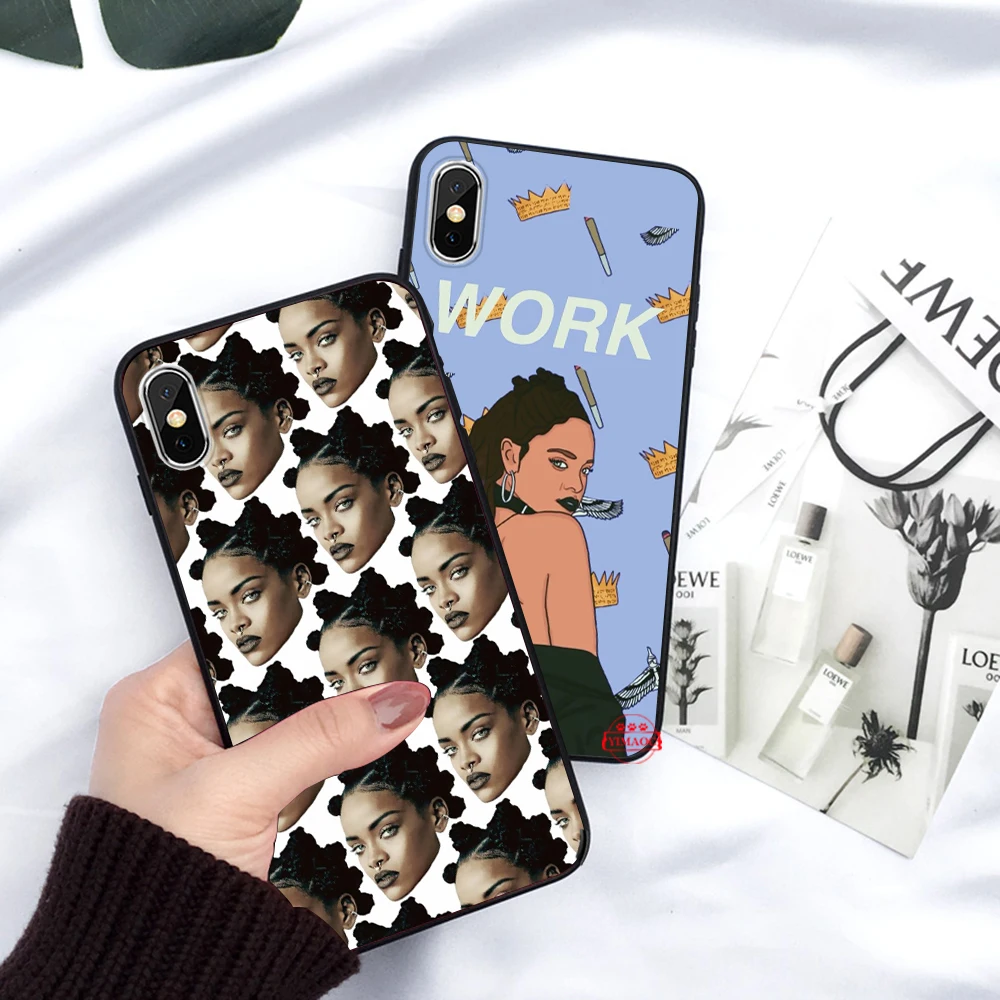 Rihanna милый настенный картины роскошный силиконовый чехол для iPhone 5 5S 6 6S Plus 7 8 11 Pro X