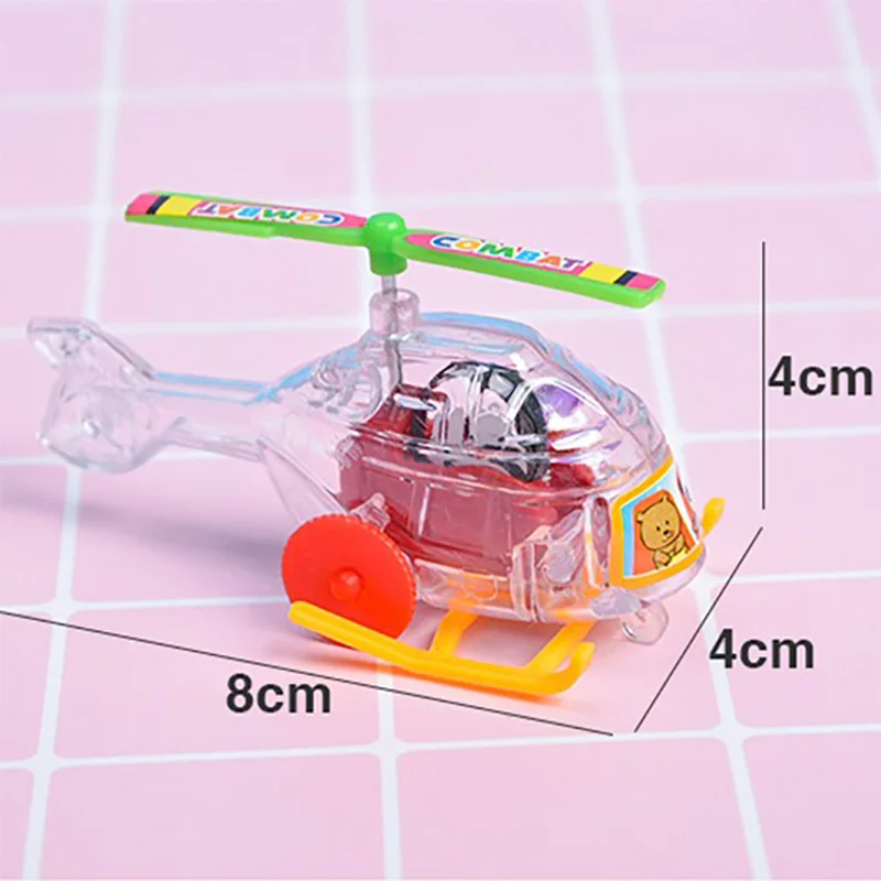 

Children Wind Up Helicopter Toys New Novelty Transparent Mini Aircraft Toy For Kids Simulation Outdoor Airplane