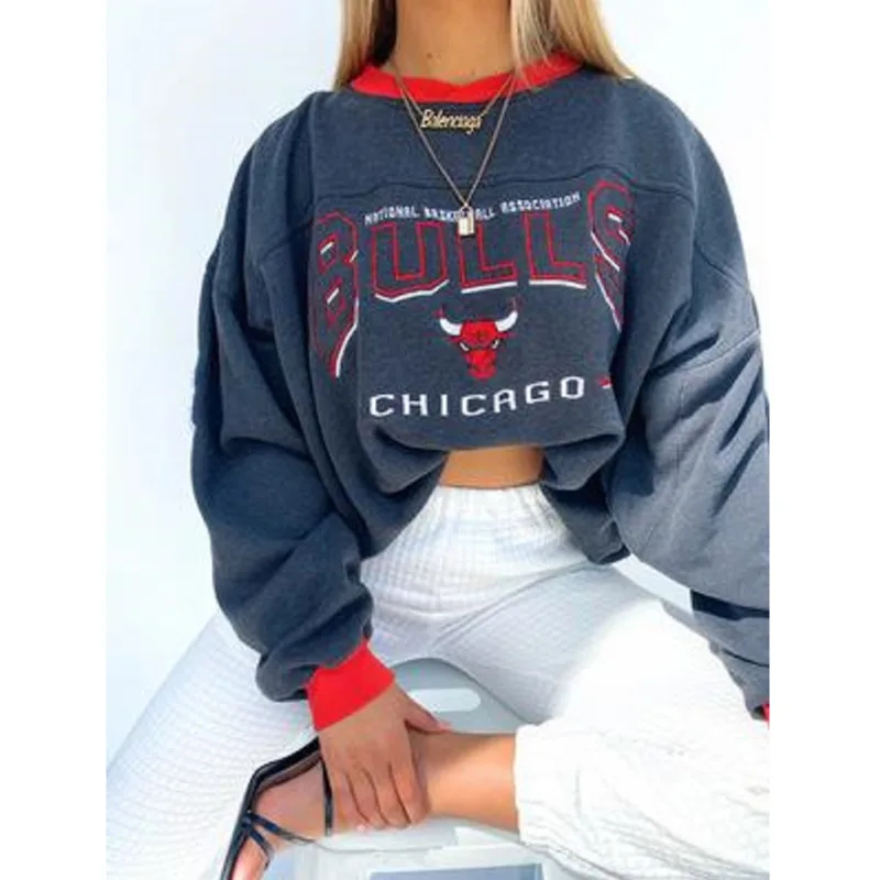 

2021 Spring New Pullover Long-sleeved Casual Printing Round Neck Long-sleeved Fashion T-shirt Streetwear Qn*