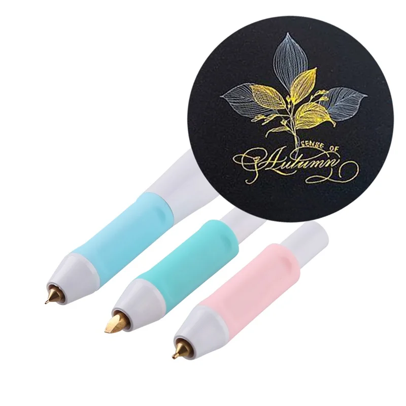 

Various Tips New Heat Foil Pen 2.5/1.5/0.8Mm Diy Making Projects Craft Cards Album Usb Powered Handle Paper Leather Plasti