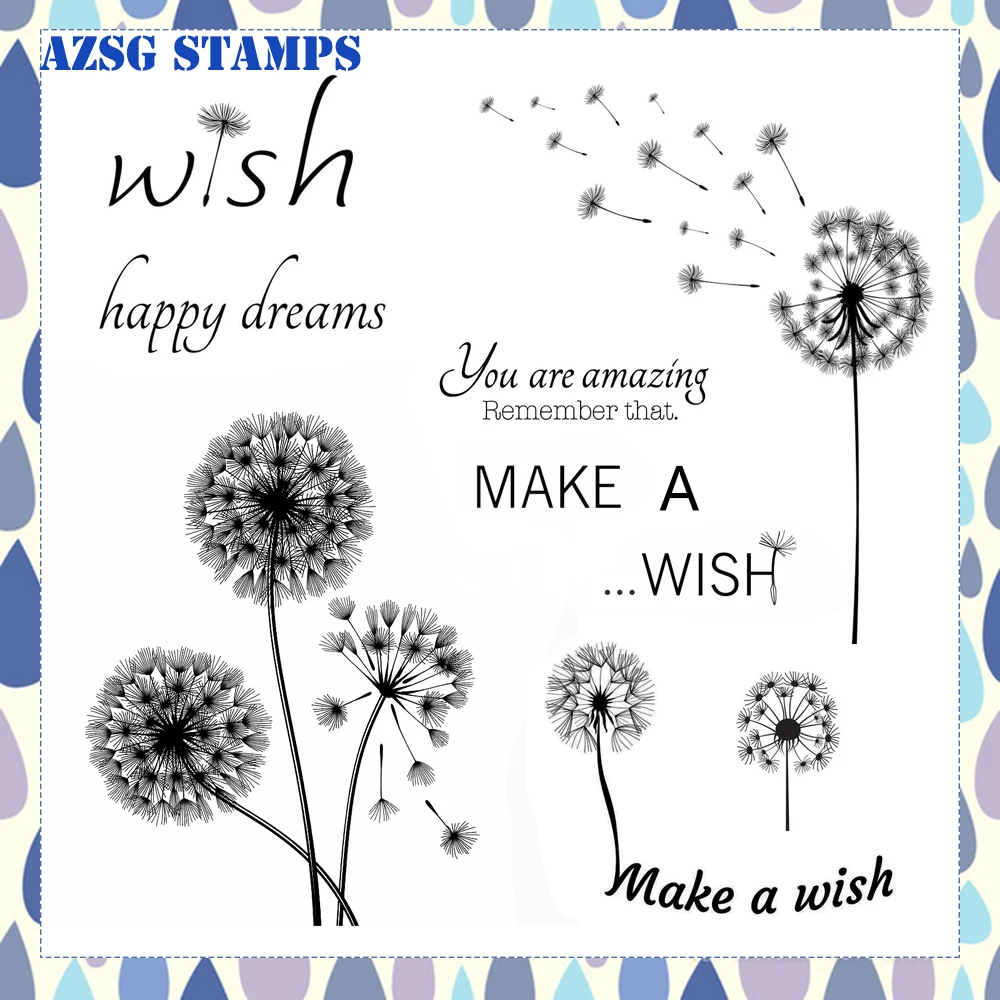 

Dandelion Make A Wish Clear Stamps For DIY Scrapbooking/Card Making/Album Decorative Silicone Stamp Crafts