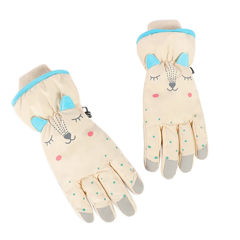 

Children Outdoor Winter Sport Waterproof Windproof Warm Breathable Cartoon Ears Gloves for Snowboarding Skiing