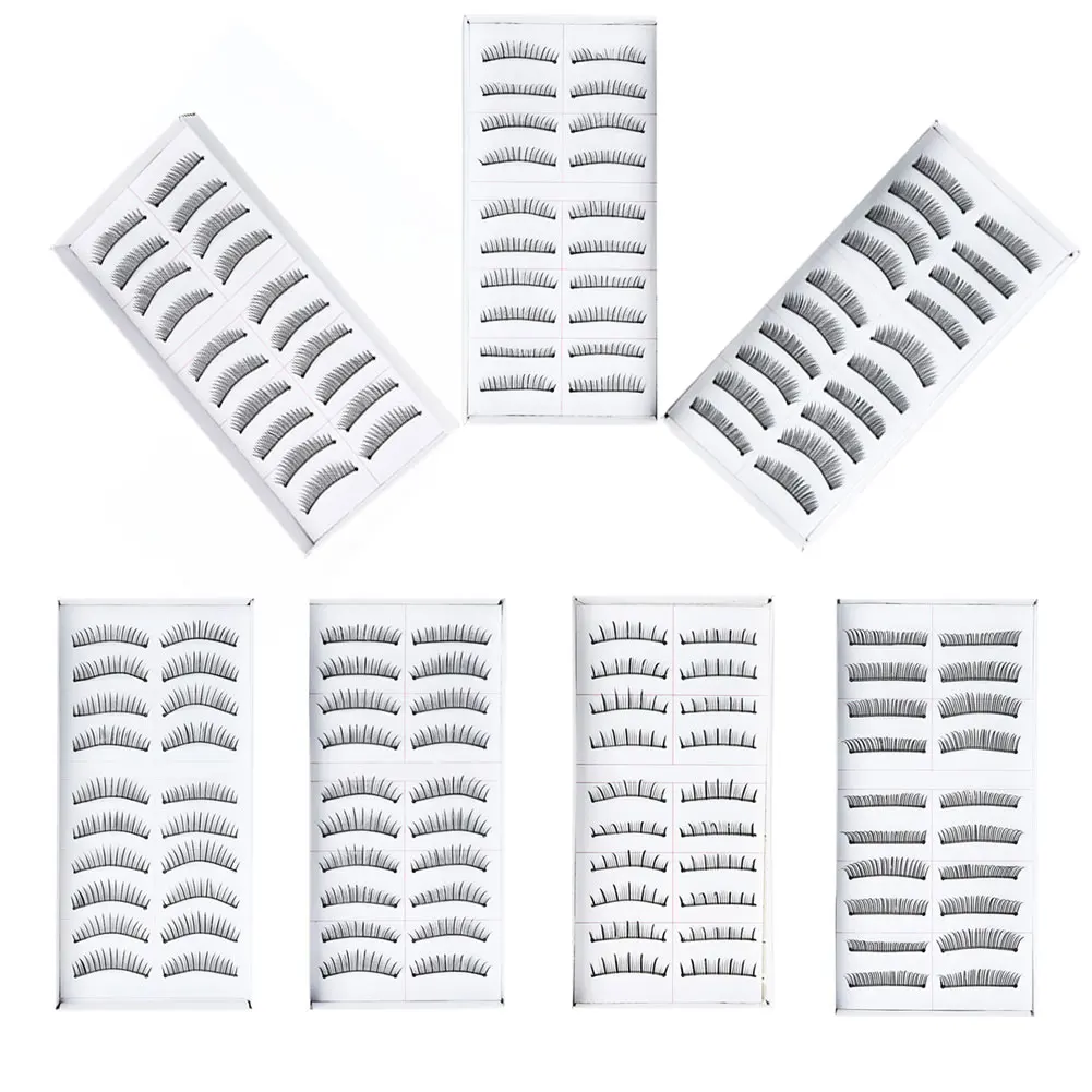 

10 Pairs Long False Eyelashes Makeup Natural Fake Black Eye Lashes Makeup Wholesale Fake Eyelash Extension Lashes
