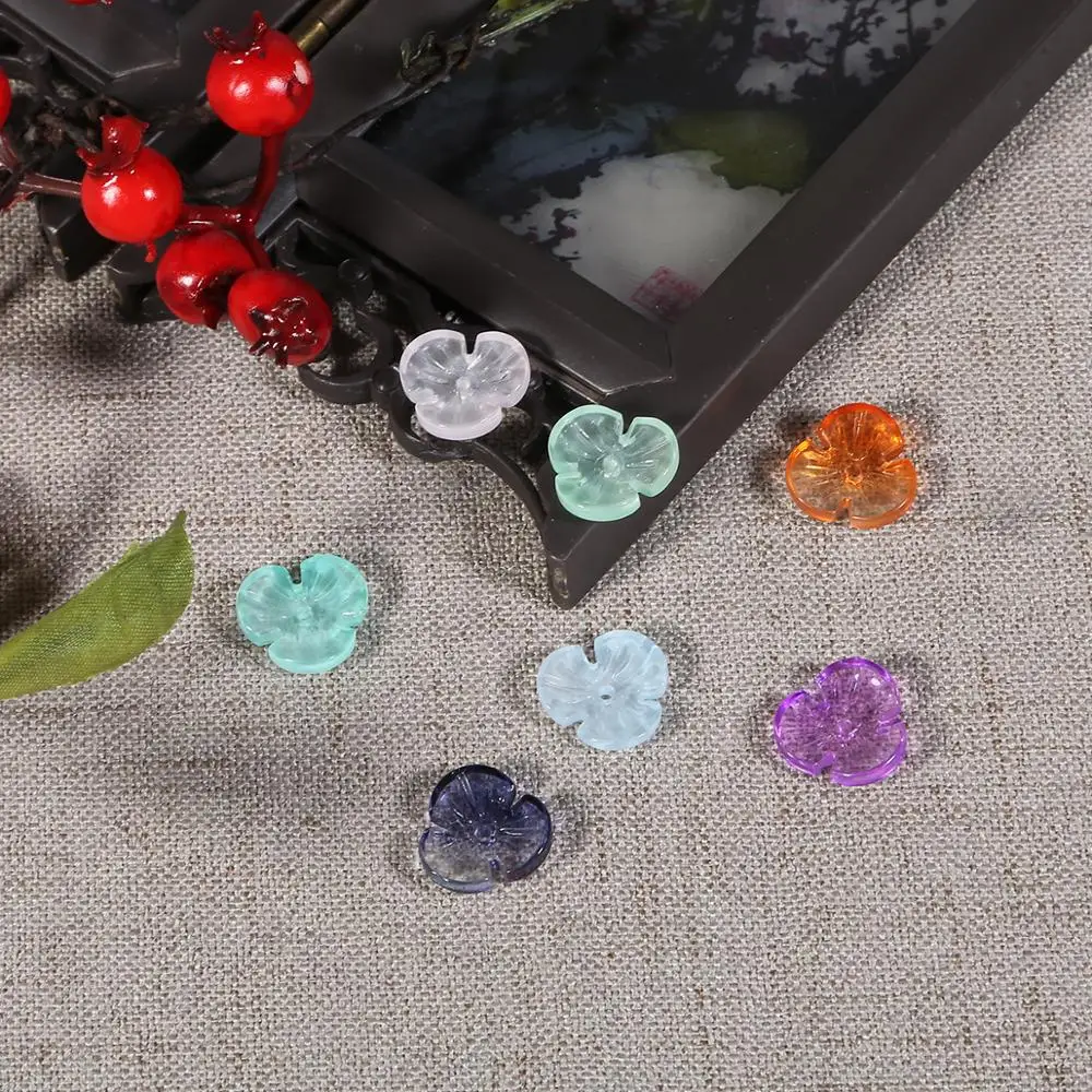 Бусины стеклянные в форме цветка с тремя лепестками 10 шт. | Украшения и аксессуары