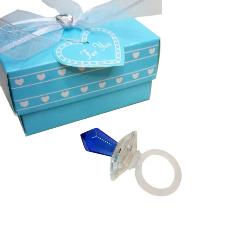 100 шт./лот синяя Хрустальная соска в подарочной коробке детские подарки на день