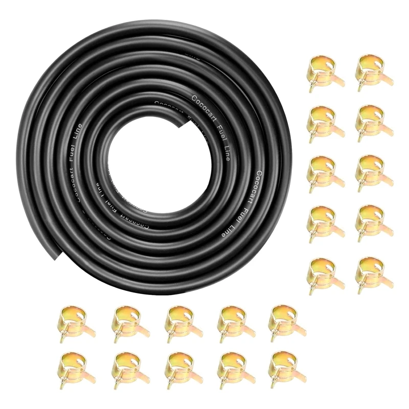 

3/16 Inch ID Gas Fuel Line Tubing Hose Clamps for Kawasaki Kohler Briggs & Stratton Small Engines(9.8 Ft. 3/16 in.)