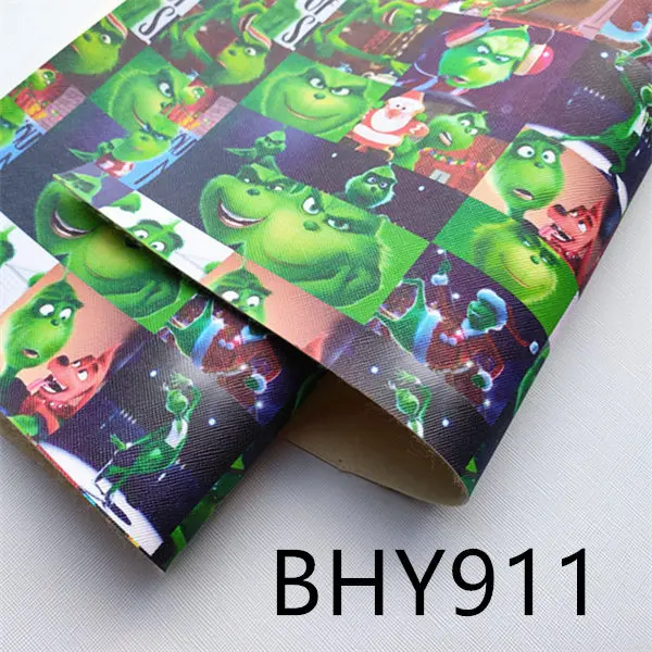 BHY911 A4 20*33 см мультфильм Рождественский персонаж Печать Синтетическая кожа ткань для DIY аксессуары BHY293 - Цвет: BHY911