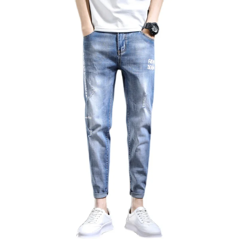 

Casual Popular Mens Print Graphic letters Baggy Jeans For Men Wide leg Oversize Cargo Denim Overalls Printed Man Pants