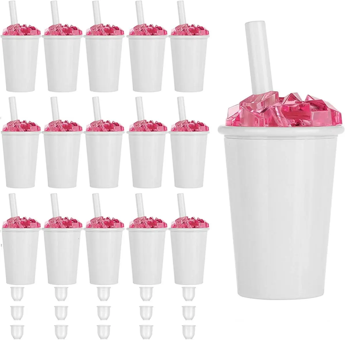 

1-50pcs 6ml/0.2oz Lip Gloss Tubes Novelty Creative Drink Bottle Lip Glaze Bottles Pink Ice Cap Cup White Bottle Empty Wholesale