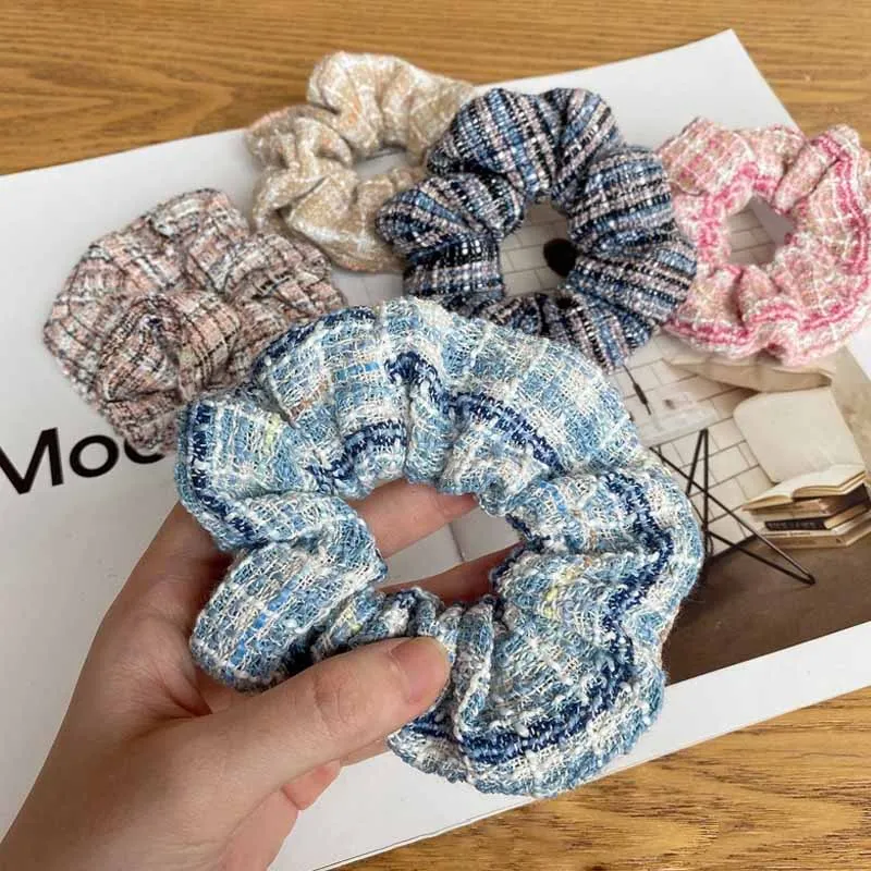 

Stripes And Colorful Elastic Scrunchies New Hot Ponytail Holder Hairband Hair Rope Tie Fashion Stipe For Women Girls
