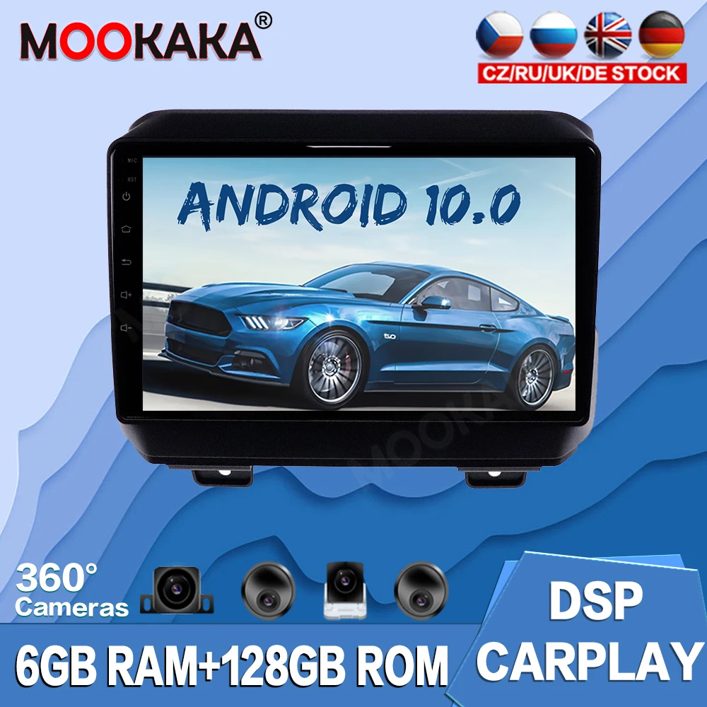 

For Jeep Wrangler 2018 2019+ Android 10.0 128G Car Multimedia Player Radio GPS Navigation Auto Stereo Recorder Head Unit Audio