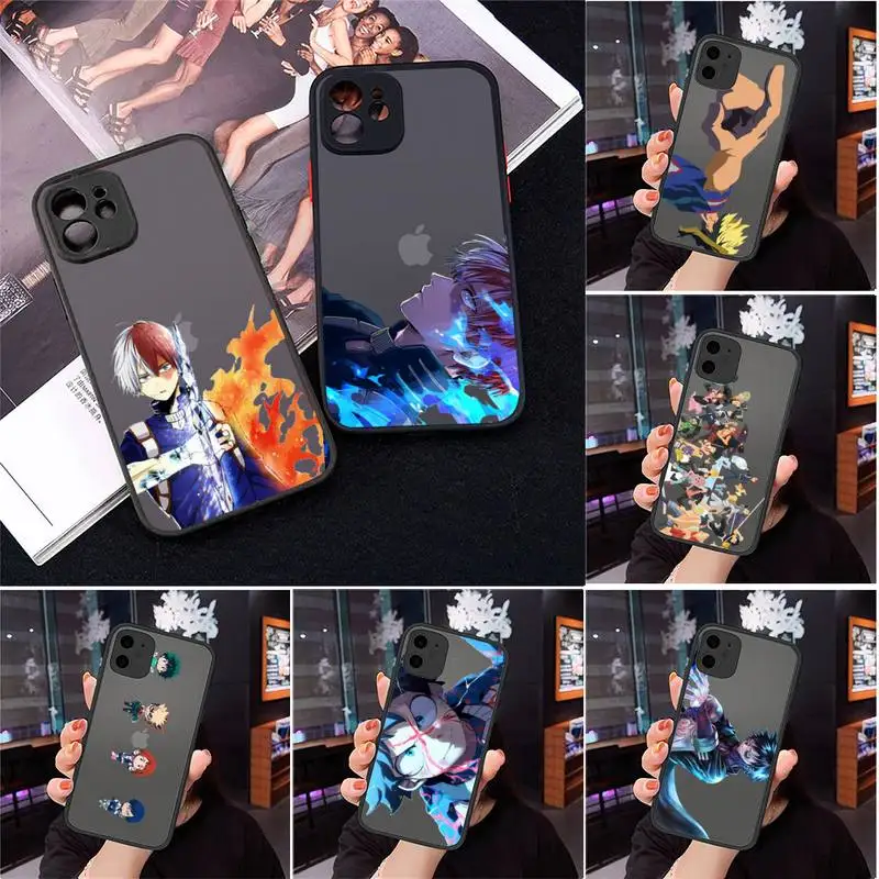 

Anime My Hero Academia Phone Case For iPhone 12 11 Mini Pro XR XS Max 7 8 Plus X Matte transparent cover