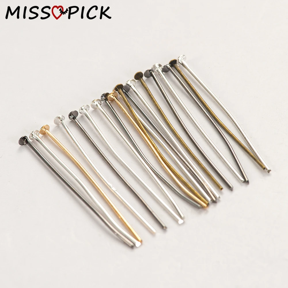 Шпильки с плоской головкой для бижутерии золотистые/Серебристые шпильки