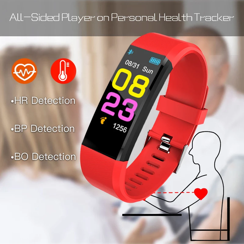 2019 New 115 Plus Smart Watch Men Women Heart Rate Monitor Blood Pressure Fitness Tracker Smartwatch Sport for Ios Android | Электроника