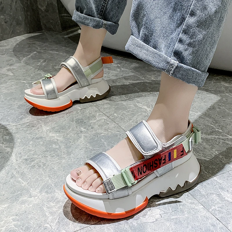 

Woman Walking Ladies Platform Sandals Dropshipping Leisure Sport Women Wedge Sandals 2020 Open Toe Thick Bottom Summer Shoes