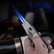 Two Turbo Metal Gas Lighters Smoking Accessories Windproof  BBQ Kitchen Cooking Jewelry Welding Cigar Lighters Gadgets For Mem