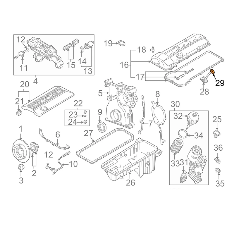 

For-BMW E31 E39 E46 E65 323I Z8 Engine Oil Level Sensor O-Ring 12611744292