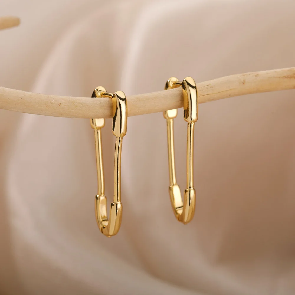 

Stainless Steel Paper Clip Earrings For Women Men Hip Hop Punk Geometric Oval Pin Earrings Fashion Earrings Jewelry Gifts 2021