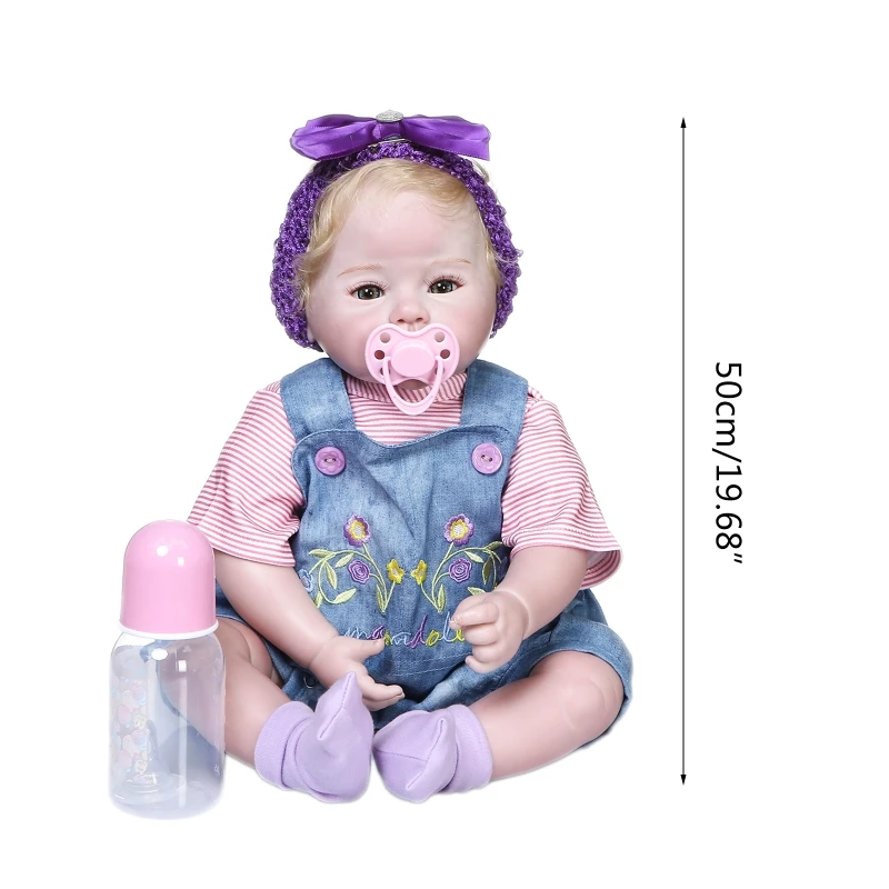

50cm Realistic Doll Soft Body Vinyl Toddler Babies Lifelike Girl Princess Toys