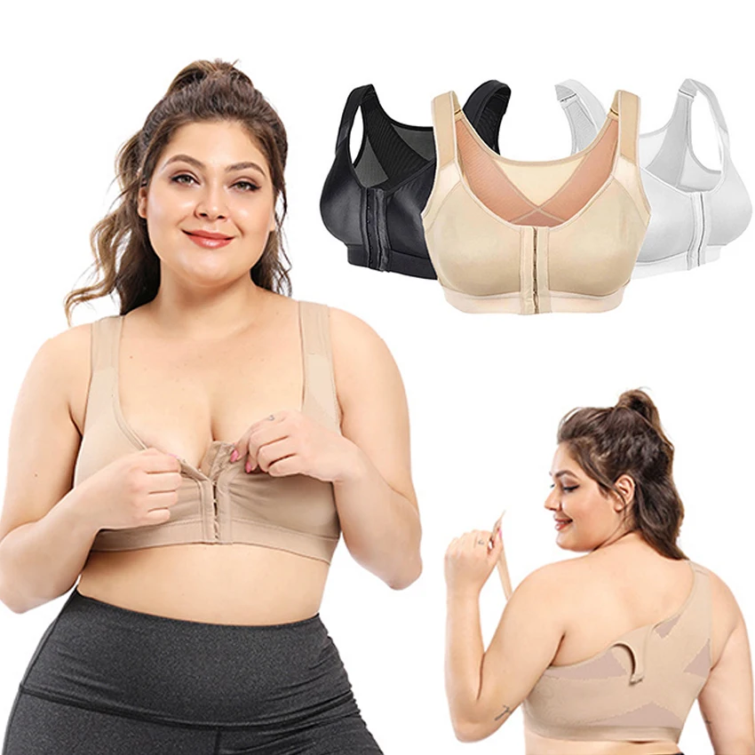 

New Lift Up Bra Cross Back Posture Corrector Breathable Underwear Shockproof Sports Support Fitness Vest Bras