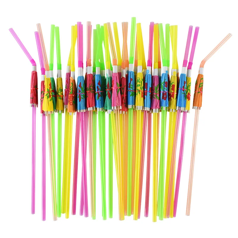 Зонт тропический пластиковый разных цветов 25-100 шт. | Дом и сад