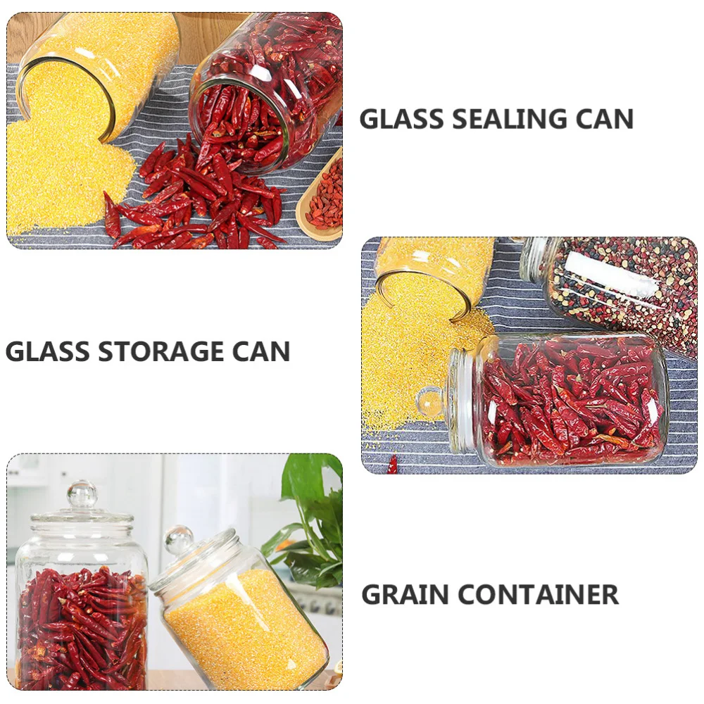 

1pc Glass Sealing Can Grain Container Grain Sealing Jar for Home (Transparent)