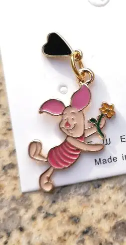 10 шт. милый мультфильм свиней желтый медведь ожерелье цепочка для ключей Эмаль