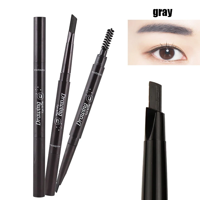 5 Colors Natural Makeup Double Heads Automatic Eyebrow Pencil Waterproof Long-lasting Easy Ware Pen with Brush | Красота и здоровье