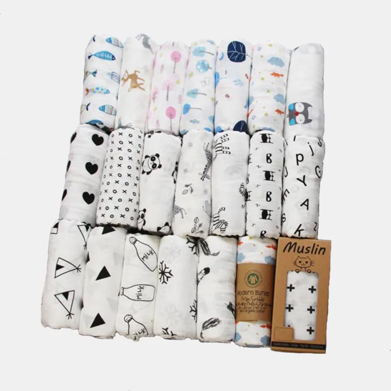 100% Муслин Хлопок 2 слоя новорожденных детские для малышей Пеленальное Одеяло
