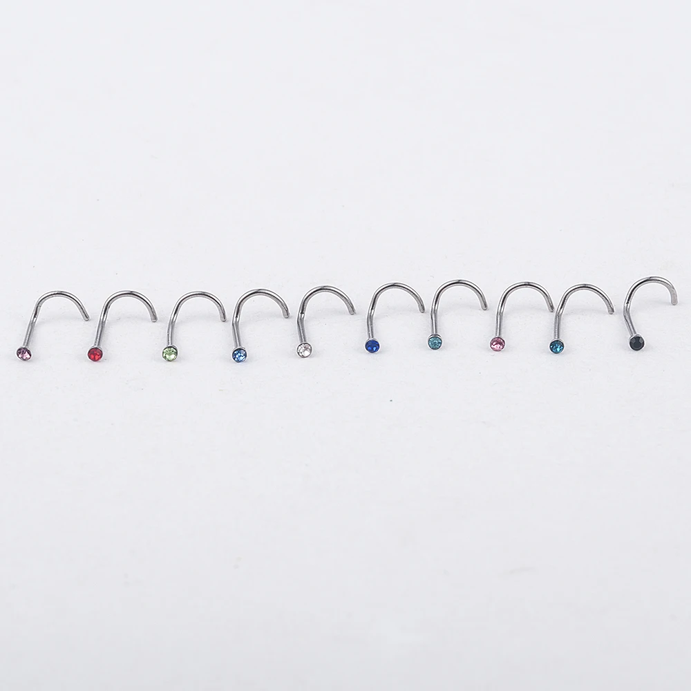

10PCS Nose Rings for Women Medical Stainless Fake Piercing Punk Style