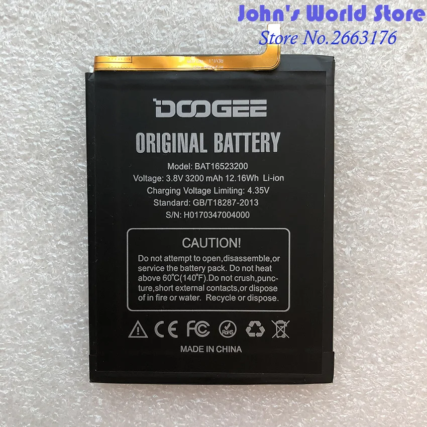 Новый оригинальный DOOGEE Y6 Y6C Аккумулятор для пианино BAT16523200 MTK6750 запасные части 3200