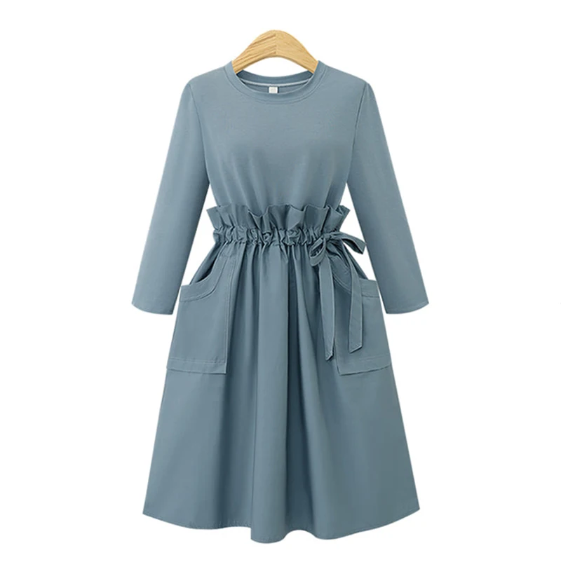 Женское винтажное рождественское платье с длинным рукавом и круглым