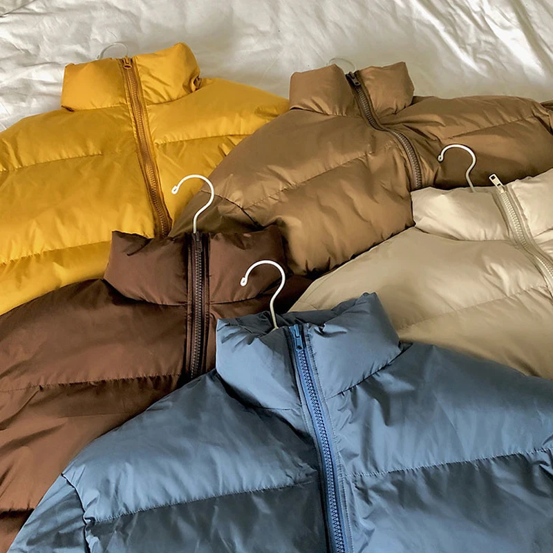 Men Harajuku Colorful Thicken Warm Coat Winter Jacket Mens Streetwear Hip Hop Parkas Korean Black Clothes Puffer Jackets Men