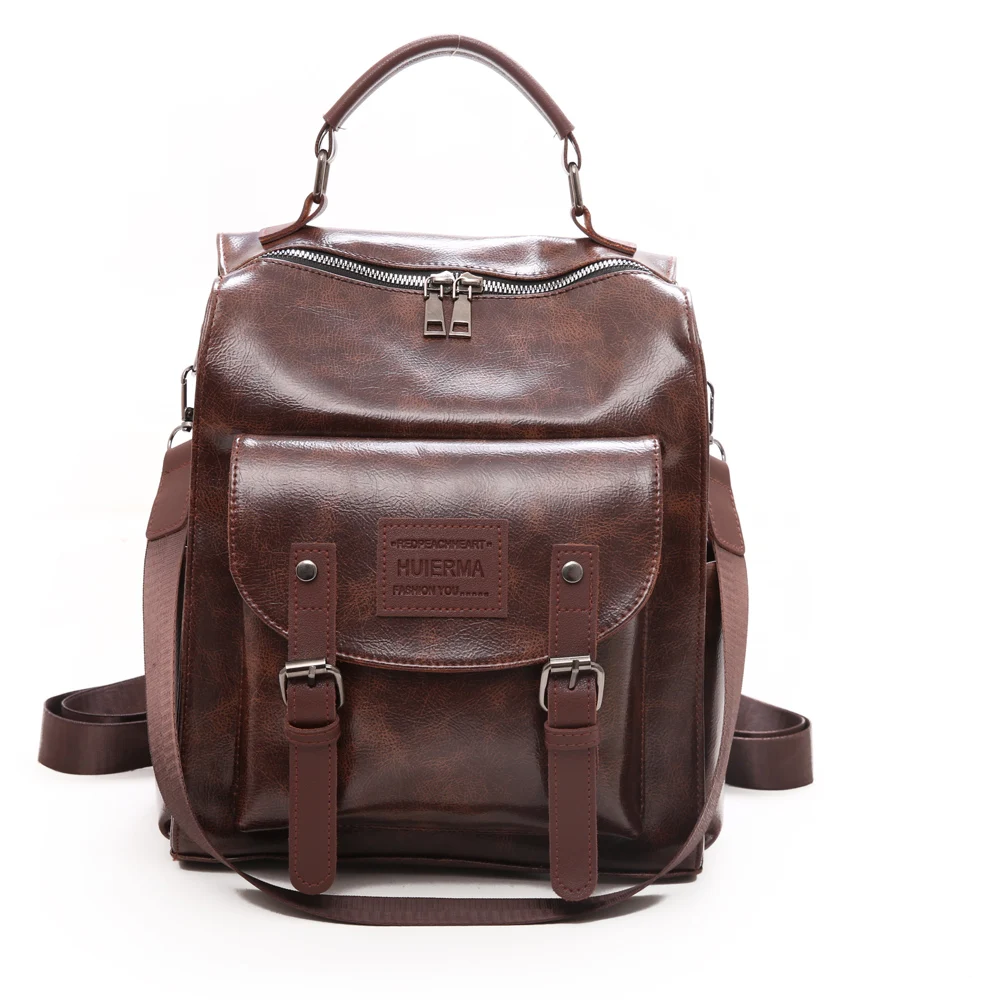 

2020 New Vintage Women Backpack High Quality Soft Leather Backpacks for Teenage Girls Fashion Casual Shoulder Bag Tote Backpacks