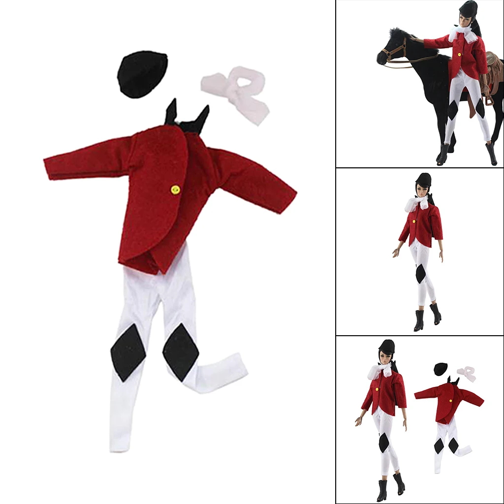 

Fashion 30cm Girl Doll Equestrian Clothes Set 1/6 BJD Dolls Matching Outfits Dress up Accessories Kids Gifts