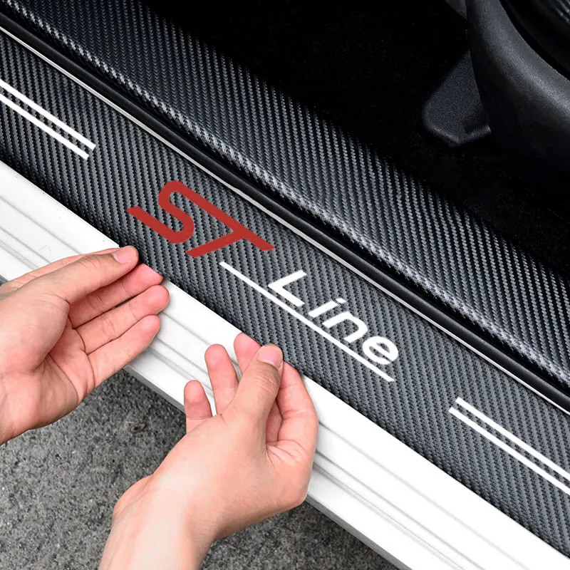 For Ford Focus MK2 ST Stline Threshold Decals Accessories 4pcs/set Car Door Sill Protector Leather Vinyl Stickers | Автомобили и