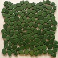 11 PCS Olive Green Ceramic Porcelain Mosaic Kitchen Backsplash Tile Bathroom Wall Floor Tiles SSD018