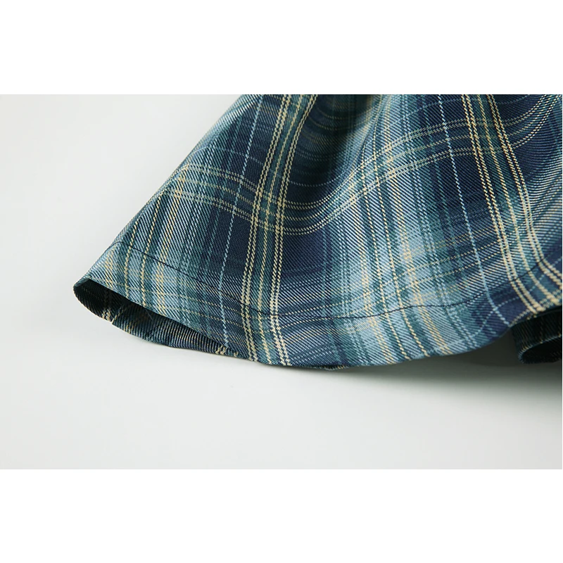 

2021 Summer Korean High Waist Pleated Skirts Harajuku Navy Green Cute Mini Plaid Skirt Women JK Uniform Students Clothes Y2K 90S