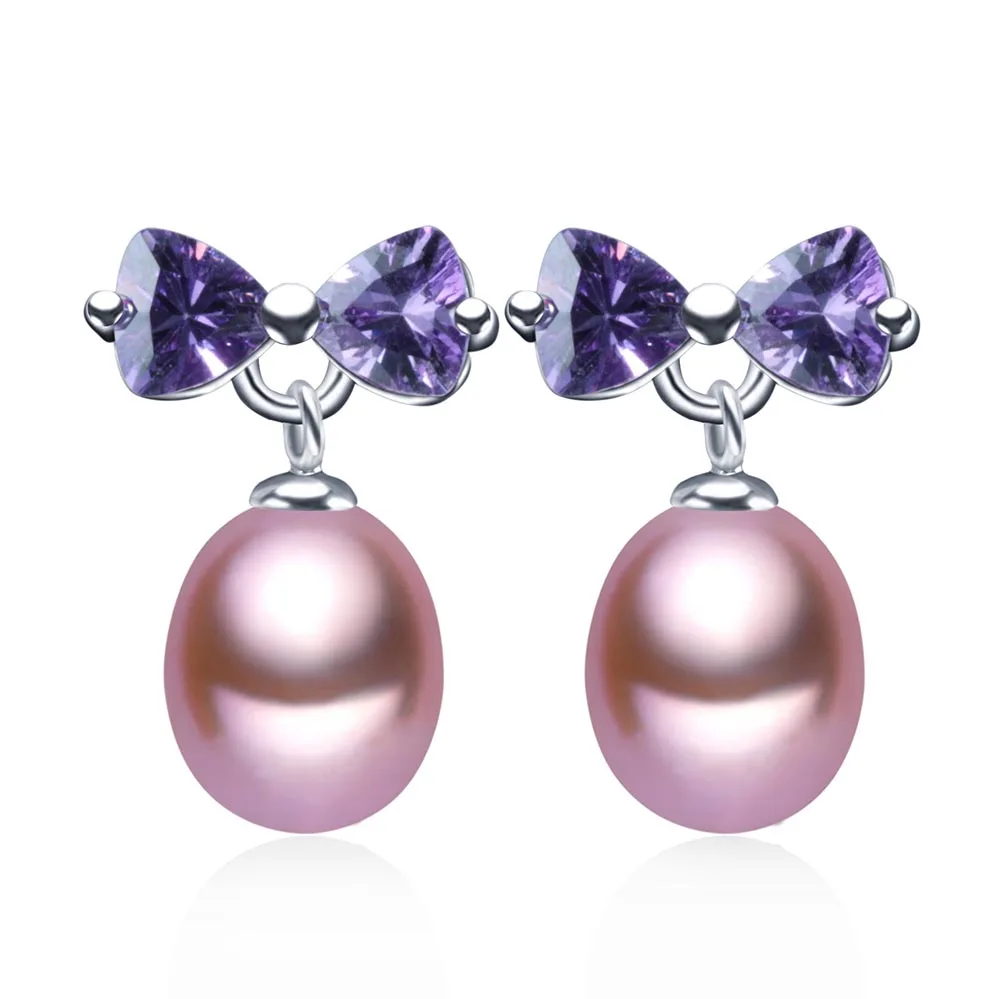 Женские блестящие серьги с натуральным пресноводным жемчугом 5