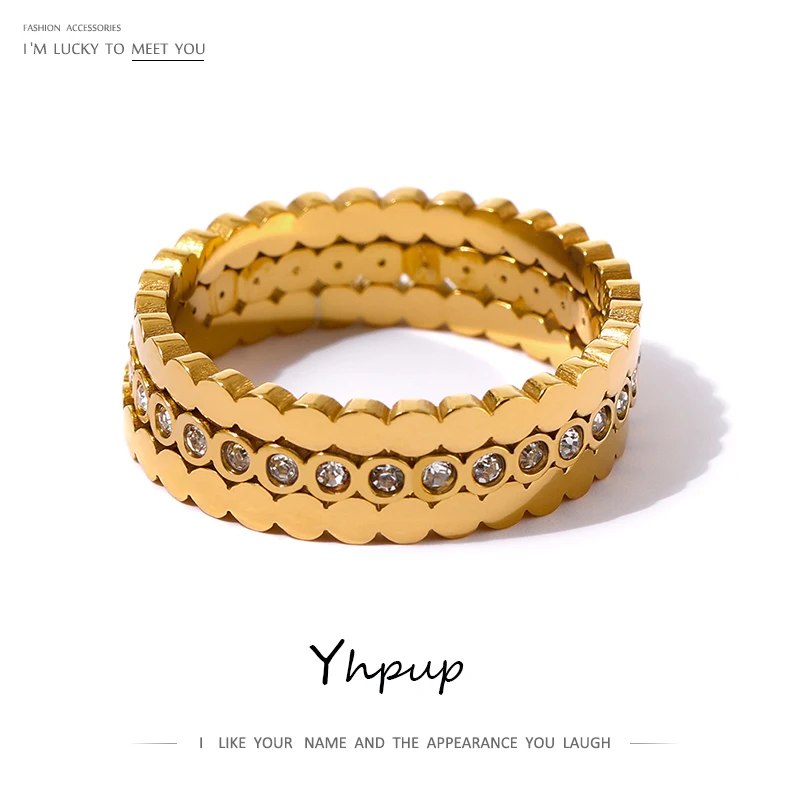 Кольцо женское из нержавеющей стали 316L с фианитом | Украшения и аксессуары