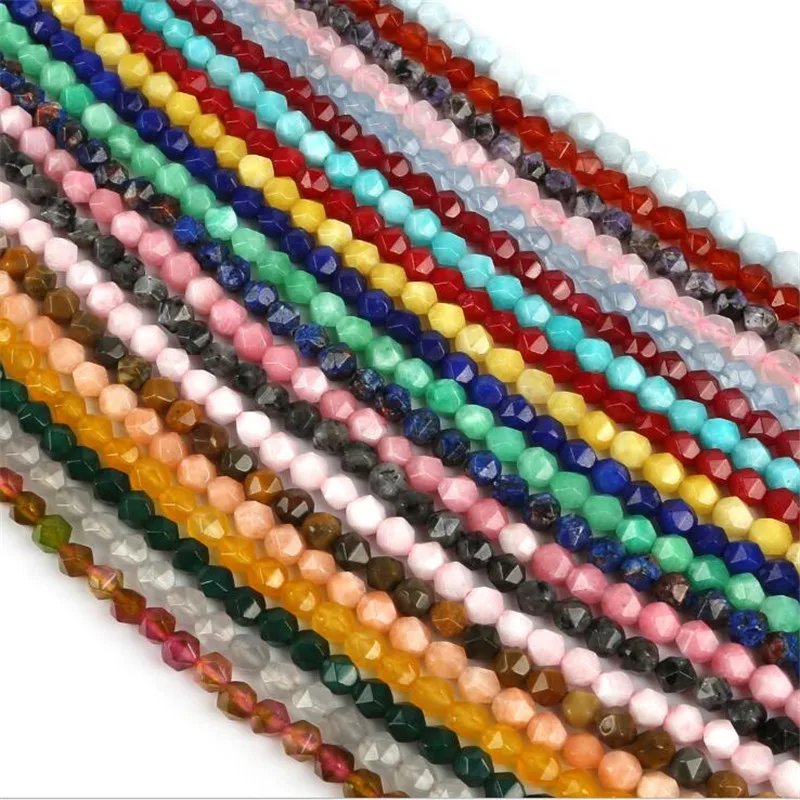 

Mixed color Chalcedony Cutting hexagonal beads 8mm Fashion jewelry natural Gem Faceted Stone DIY bracelet necklace accessories