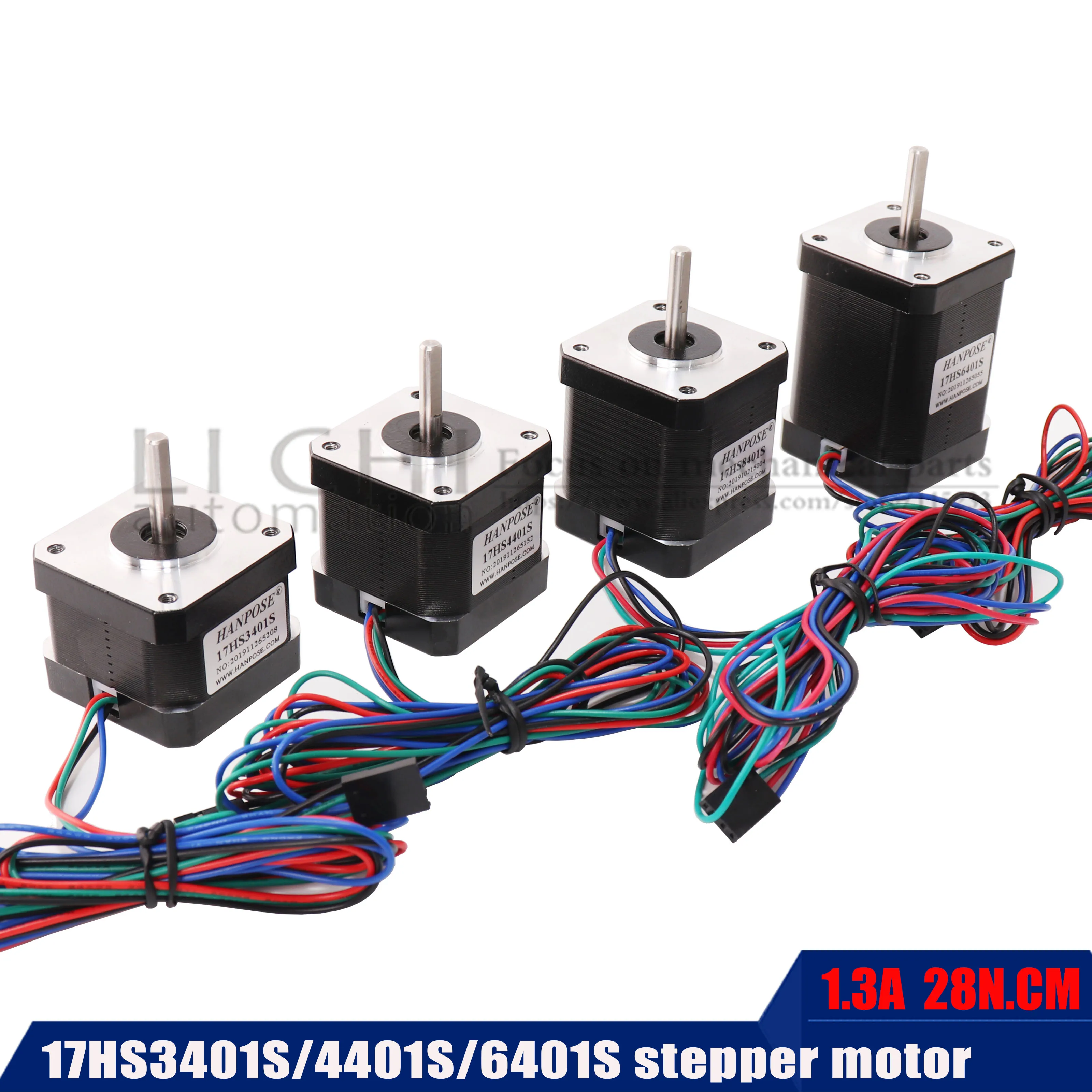Nema 17 шаговый двигатель 34 мм 40 48 60 42BYGH 17HS3401S DP 2A 4 проводной 1 м кабель для 3D принтера
